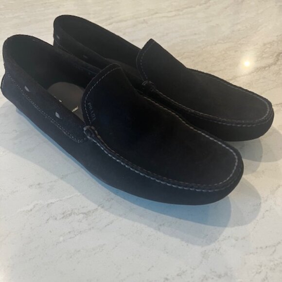 Prada Men\'s Suede Moccasin Loafers Size 9 NEW main image 7